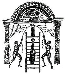 Gravura histórica da Escada de Hipócrates